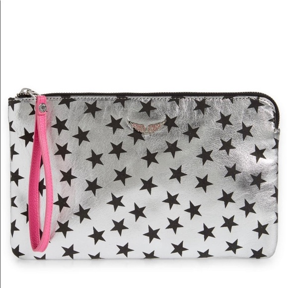 Zadig & Voltaire Uma Stars Circus Wristlet Silver - Picture 11 of 11